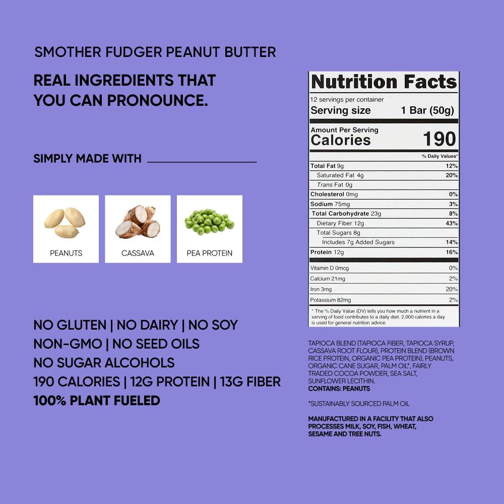 image:imageTRUBAR Vegan Protein Bar Daydreaming About Donuts Gluten Free Plant Based High Fiber Dairy Free Non GMO Low Fat No Sugar Alcohols 12G Lean Protein 13G Fiber Healthy Snack Bars 12 CTVariety Pack Peanut Butter Cookies Cream Cookie Dough