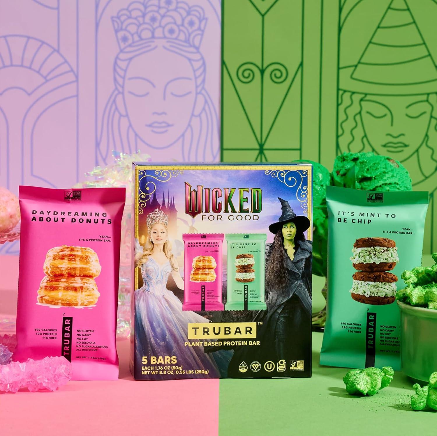 image:imageTRUBAR Vegan Protein Bar Daydreaming About Donuts Gluten Free Plant Based High Fiber Dairy Free Non GMO Low Fat No Sugar Alcohols 12G Lean Protein 13G Fiber Healthy Snack Bars 12 CTWicked Variety Pack