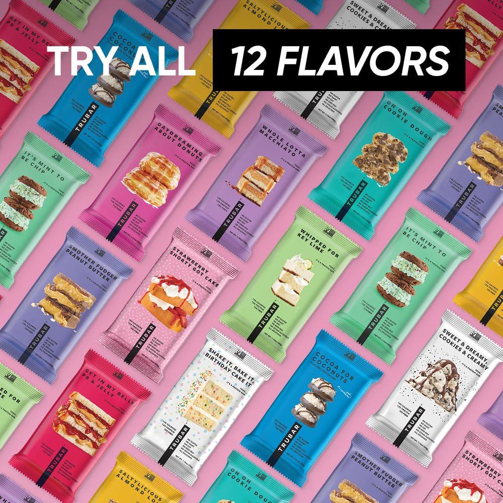 image:imageTRUBAR Vegan Protein Bar Daydreaming About Donuts Gluten Free Plant Based High Fiber Dairy Free Non GMO Low Fat No Sugar Alcohols 12G Lean Protein 13G Fiber Healthy Snack Bars 12 CTDaydreaming About Donuts