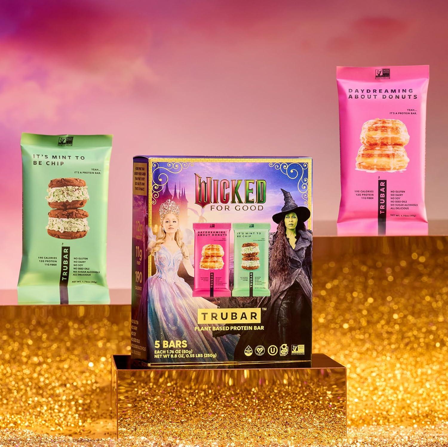 image:imageTRUBAR Vegan Protein Bar Daydreaming About Donuts Gluten Free Plant Based High Fiber Dairy Free Non GMO Low Fat No Sugar Alcohols 12G Lean Protein 13G Fiber Healthy Snack Bars 12 CTWicked Variety Pack