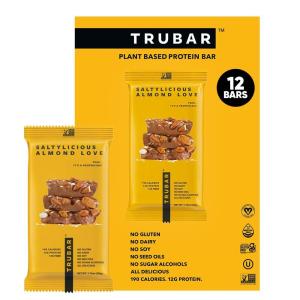 image:imageTRUBAR Vegan Protein Bar Daydreaming About Donuts Gluten Free Plant Based High Fiber Dairy Free Non GMO Low Fat No Sugar Alcohols 12G Lean Protein 13G Fiber Healthy Snack Bars 12 CTSaltylicious Almond Love