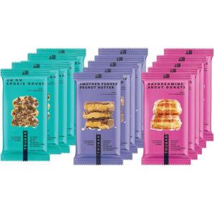 image:imageTRUBAR Vegan Protein Bar Daydreaming About Donuts Gluten Free Plant Based High Fiber Dairy Free Non GMO Low Fat No Sugar Alcohols 12G Lean Protein 13G Fiber Healthy Snack Bars 12 CTVariety Pack  Cookie Dough  Donut  Peanut Butter