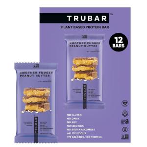 image:imageTRUBAR Vegan Protein Bar Daydreaming About Donuts Gluten Free Plant Based High Fiber Dairy Free Non GMO Low Fat No Sugar Alcohols 12G Lean Protein 13G Fiber Healthy Snack Bars 12 CTSmother Fudger Peanut Butter