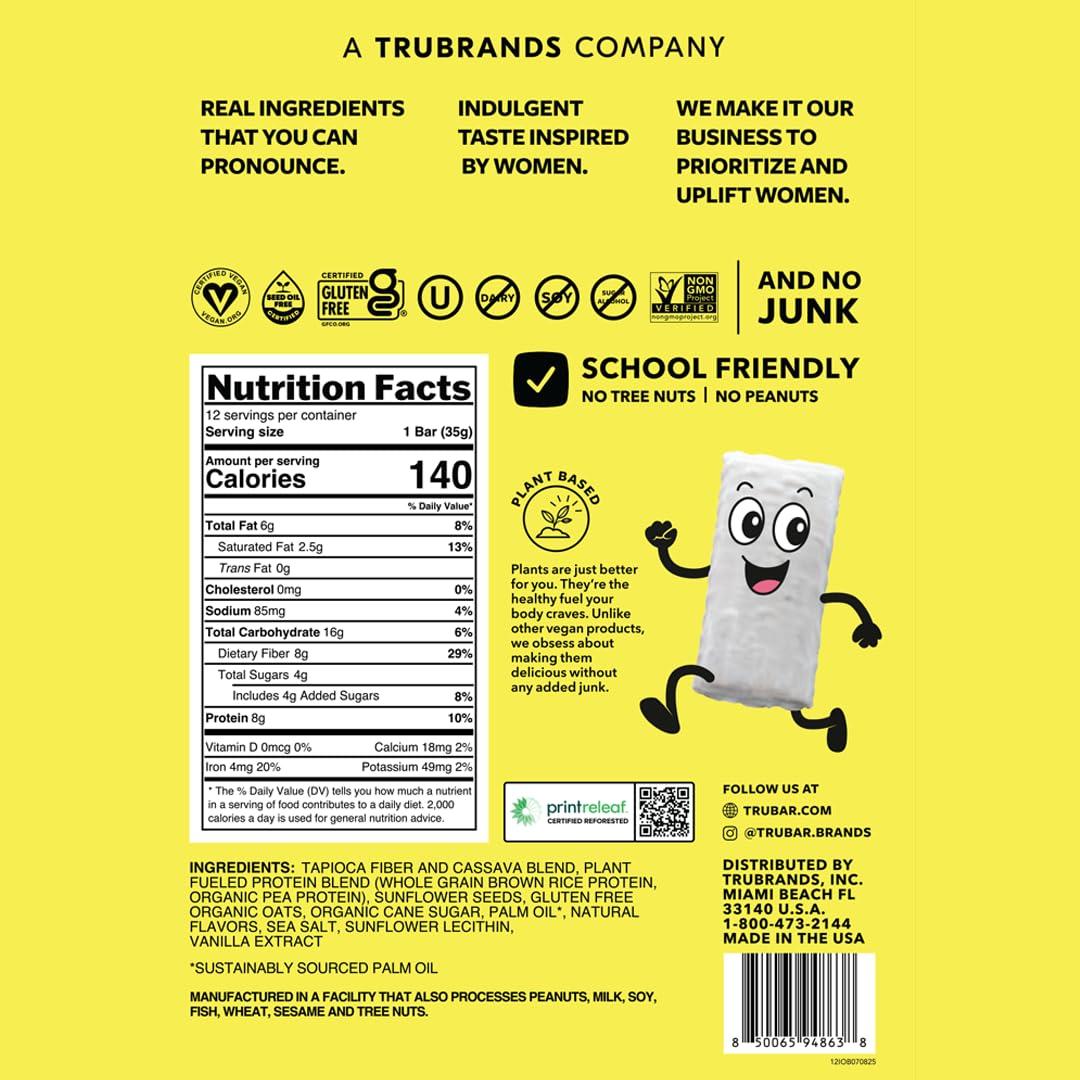 image:imageTRUBAR Kids Protein Bars Pop Goes Confetti Plant Based Protein Gluten Free SchoolFriendly Snacks for Lunchboxes Tree Nut and Peanut Free Low Sugar Healthy On the Go Snack Bars 12 CountIced Oatmeal