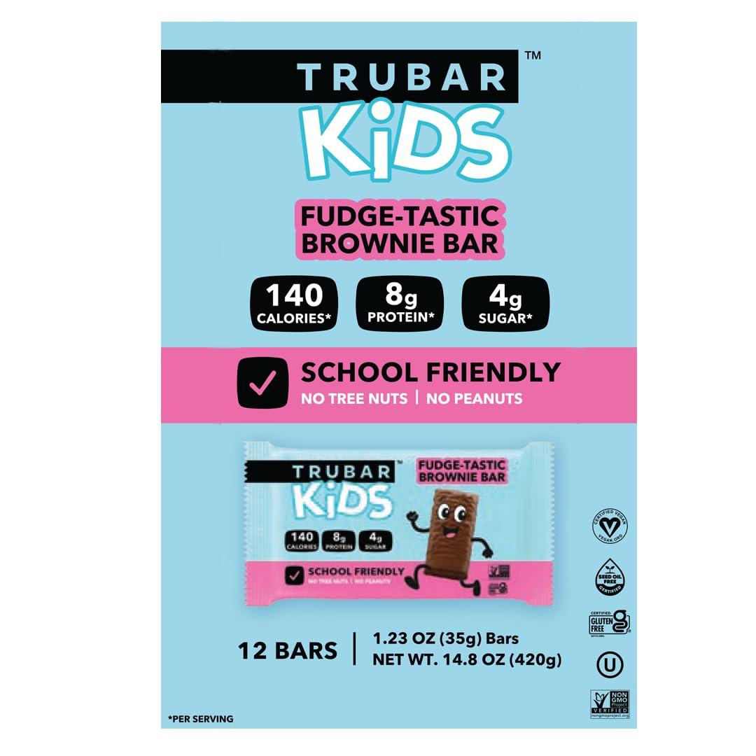 image:imageTRUBAR Kids Protein Bars Pop Goes Confetti Plant Based Protein Gluten Free SchoolFriendly Snacks for Lunchboxes Tree Nut and Peanut Free Low Sugar Healthy On the Go Snack Bars 12 CountFudgeTastic Brownie