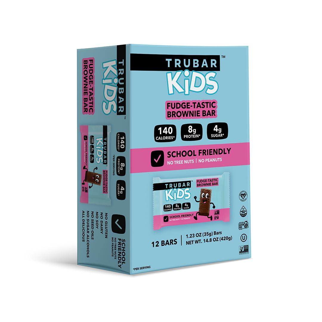 image:imageTRUBAR Kids Protein Bars Pop Goes Confetti Plant Based Protein Gluten Free SchoolFriendly Snacks for Lunchboxes Tree Nut and Peanut Free Low Sugar Healthy On the Go Snack Bars 12 CountFudgeTastic Brownie