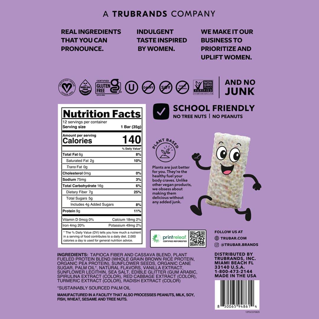 image:imageTRUBAR Kids Protein Bars Pop Goes Confetti Plant Based Protein Gluten Free SchoolFriendly Snacks for Lunchboxes Tree Nut and Peanut Free Low Sugar Healthy On the Go Snack Bars 12 CountPop Goes Confetti