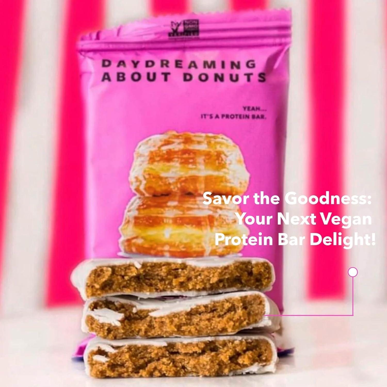 image:imageTRUBAR Vegan Protein Bar Daydreaming About Donuts Gluten Free Plant Based Protein Dairy Free Non GMO Soy Free No Sugar Alcohols 12G Protein 12G Fiber 23G Carb On the Go Snack Bars 1 CT