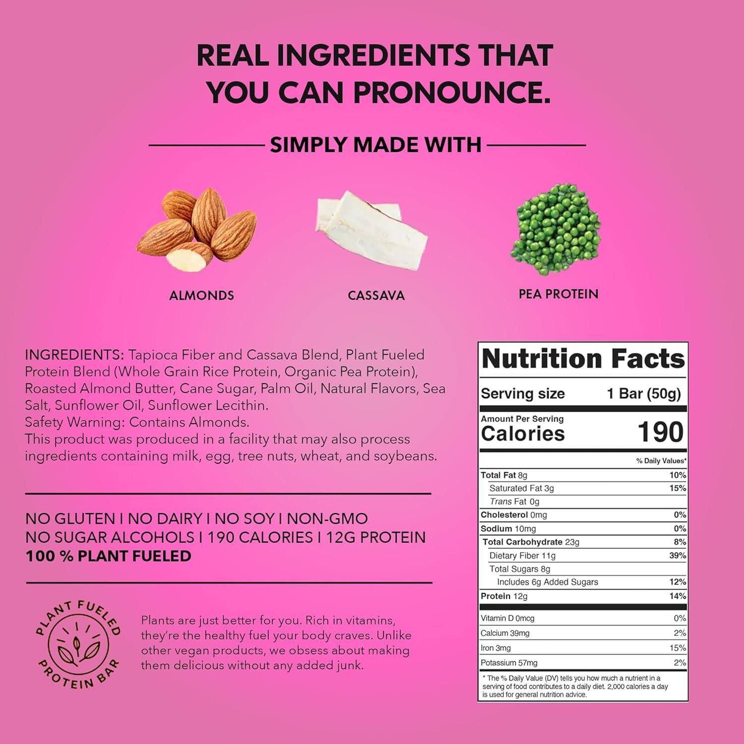 image:imageTRUBAR Vegan Protein Bar Daydreaming About Donuts Gluten Free Plant Based Protein Dairy Free Non GMO Soy Free No Sugar Alcohols 12G Protein 12G Fiber 23G Carb On the Go Snack Bars 1 CT