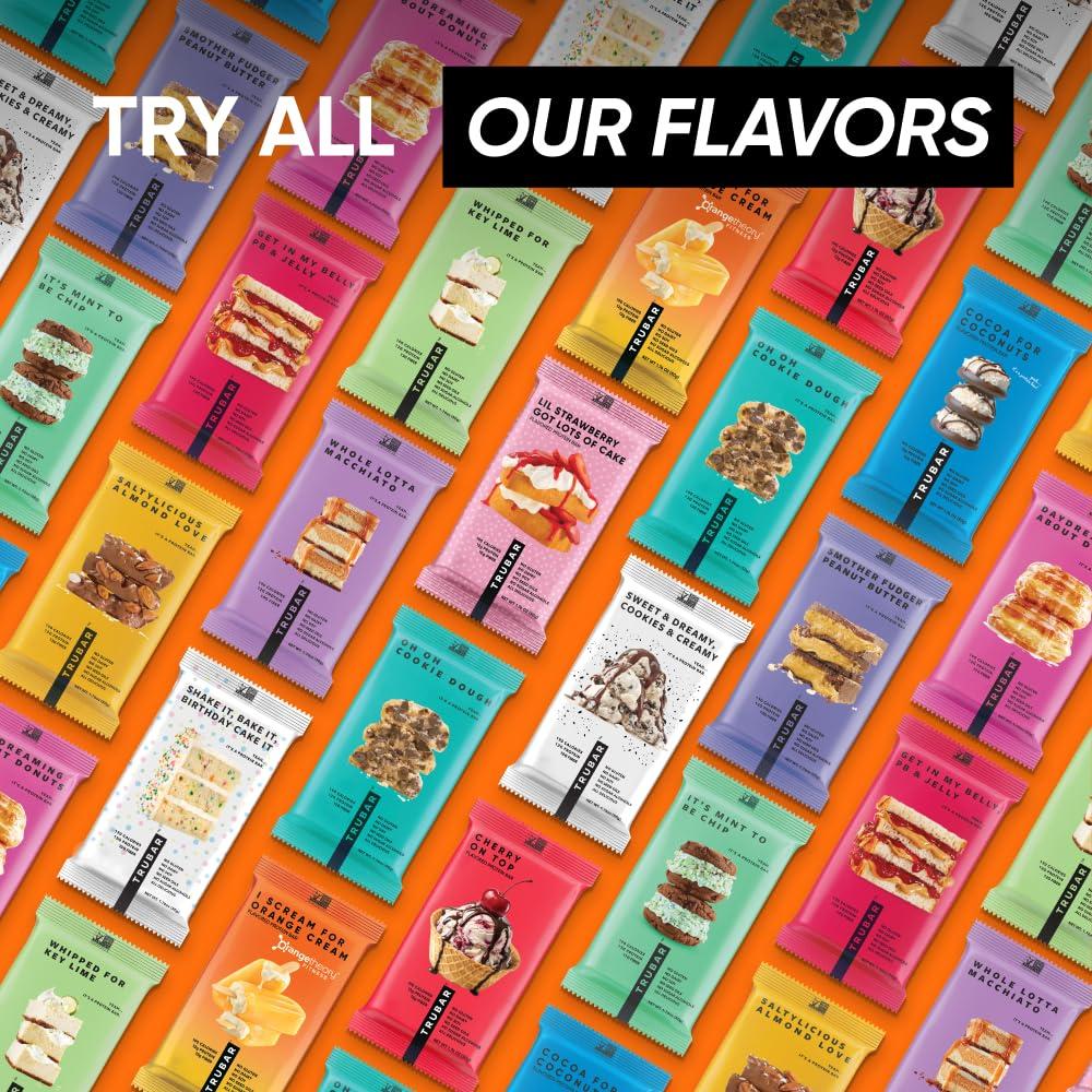 image:imageTRUBAR Vegan Protein Bar I Scream for Orange Cream Gluten Free Plant Based Protein Dairy Free Non GMO Soy Free No Sugar Alcohols 12G Protein 13G Fiber Healthy on the Go Snack Bars 12 CT