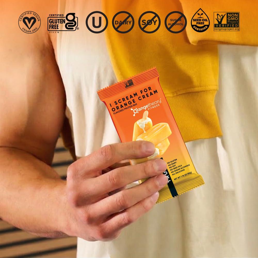 image:imageTRUBAR Vegan Protein Bar I Scream for Orange Cream Gluten Free Plant Based Protein Dairy Free Non GMO Soy Free No Sugar Alcohols 12G Protein 13G Fiber Healthy on the Go Snack Bars 12 CT