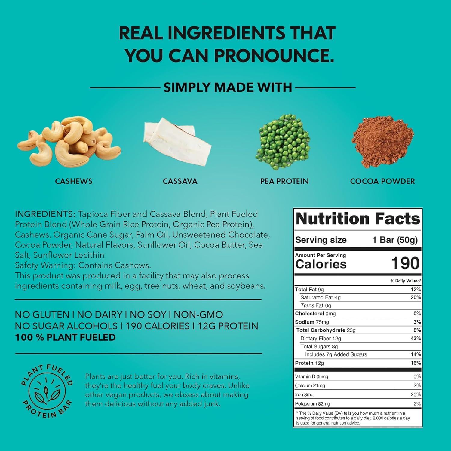 image:imageTRUBAR Vegan Protein Bar Oh Oh Cookie Dough Gluten Free Plant Based High Fiber Dairy Free Low Fat Non GMO No Sugar Alcohols 12G Lean Protein 13G Fiber Healthy Snack Bars 1 CT