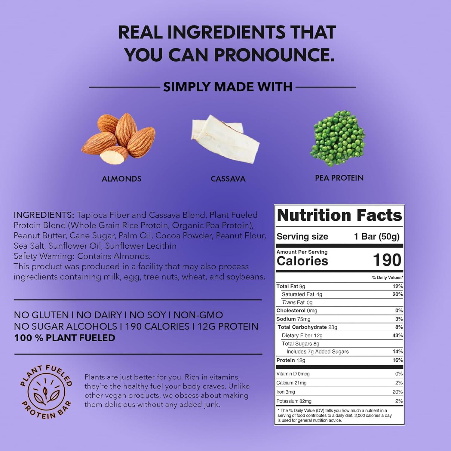 image:imageTRUBAR Vegan Protein Bar Smother Fudger Peanut Butter Gluten Free Plant Based High Fiber Dairy Free Low Fat Non GMO No Sugar Alcohols 12G Lean Protein 13G Fiber Healthy Snack Bars 1 CT1 Count Pack of 1