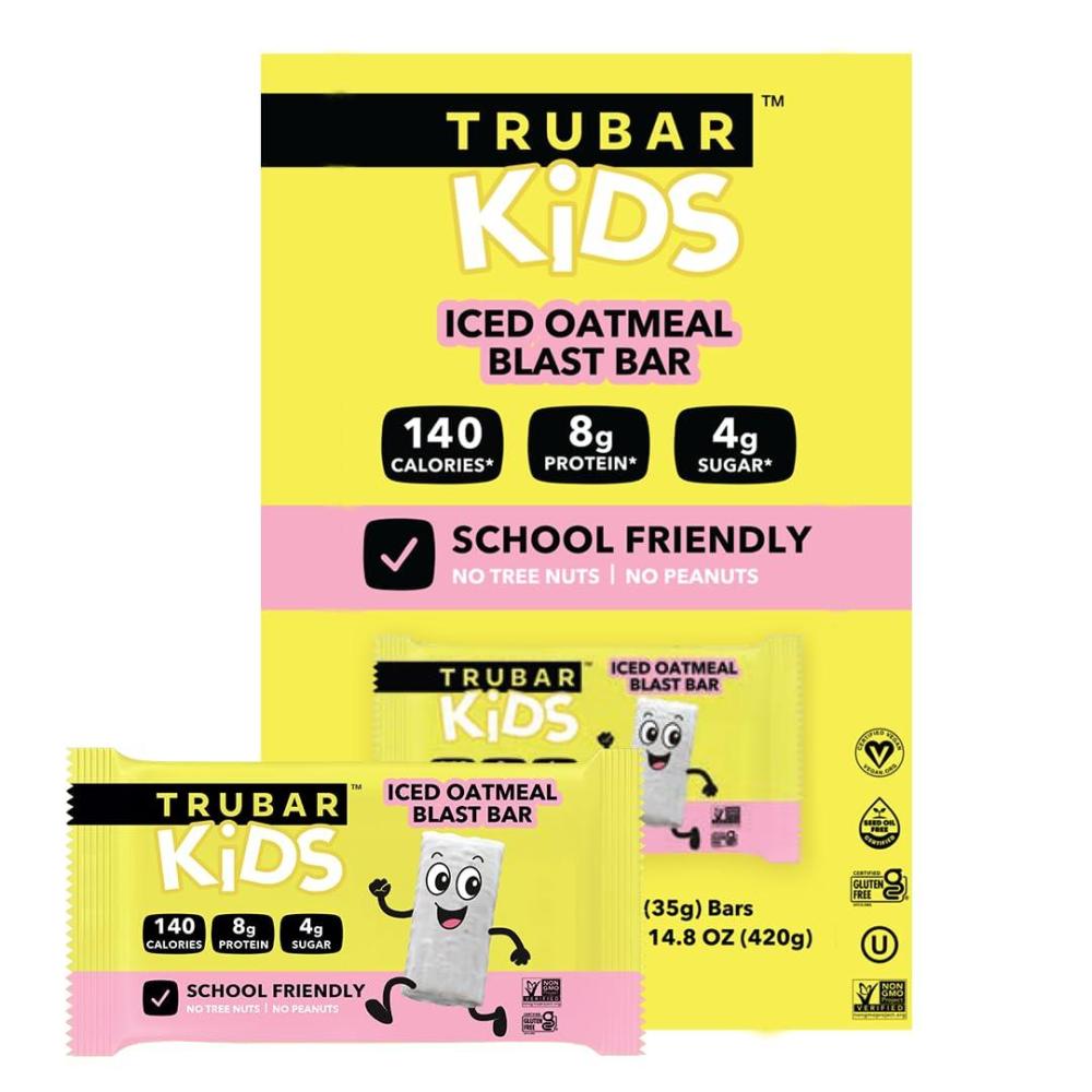 image:imageTRUBAR Kids Protein Bars Pop Goes Confetti Plant Based Protein Gluten Free SchoolFriendly Snacks for Lunchboxes Tree Nut and Peanut Free Low Sugar Healthy On the Go Snack Bars 12 CountIced Oatmeal