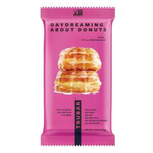 image:imageTRUBAR Vegan Protein Bar Daydreaming About Donuts Gluten Free Plant Based Protein Dairy Free Non GMO Soy Free No Sugar Alcohols 12G Protein 12G Fiber 23G Carb On the Go Snack Bars 1 CT